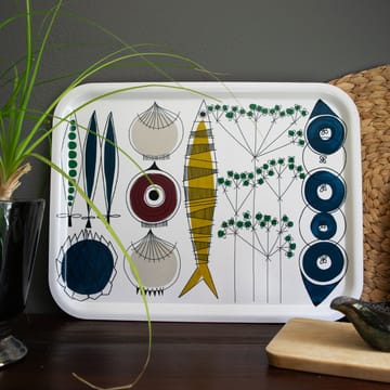 Picknick bricka 33x43 cm - Blå-multi - Almedahls