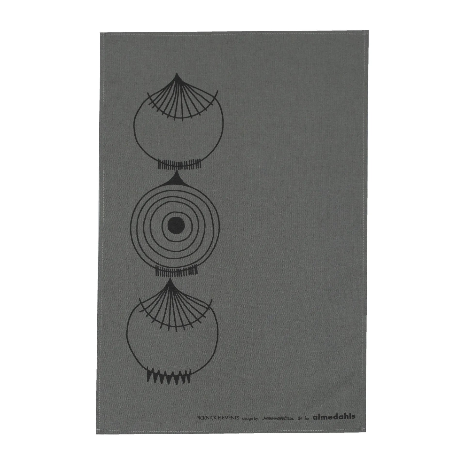 Picknick Elements kökshandduk 47x70 cm, Grå Almedahls