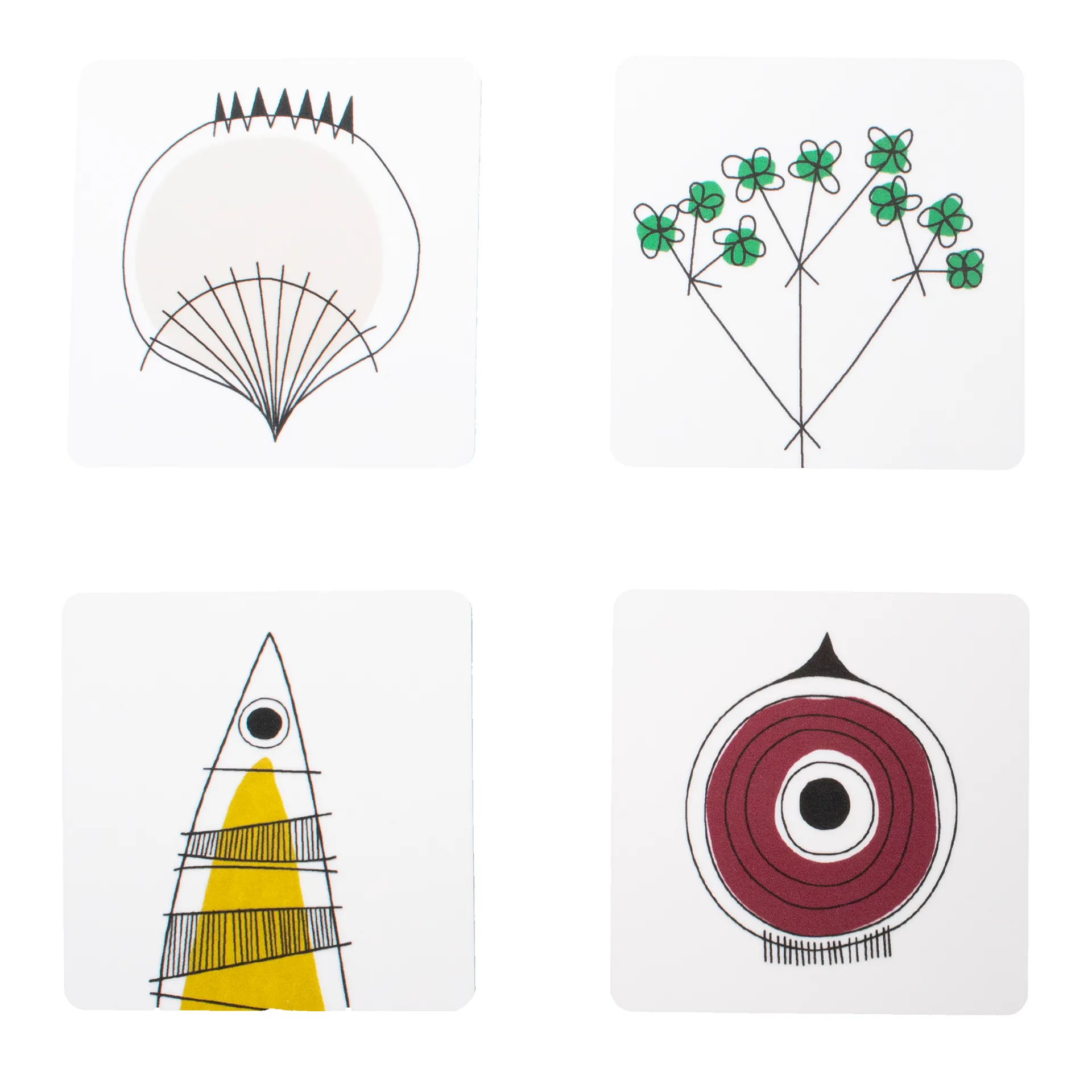 Picknick glasunderlägg 4-pack, Blå-multi Almedahls