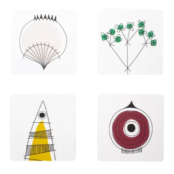 Picknick glasunderlägg 4-pack - Blå-multi - Almedahls