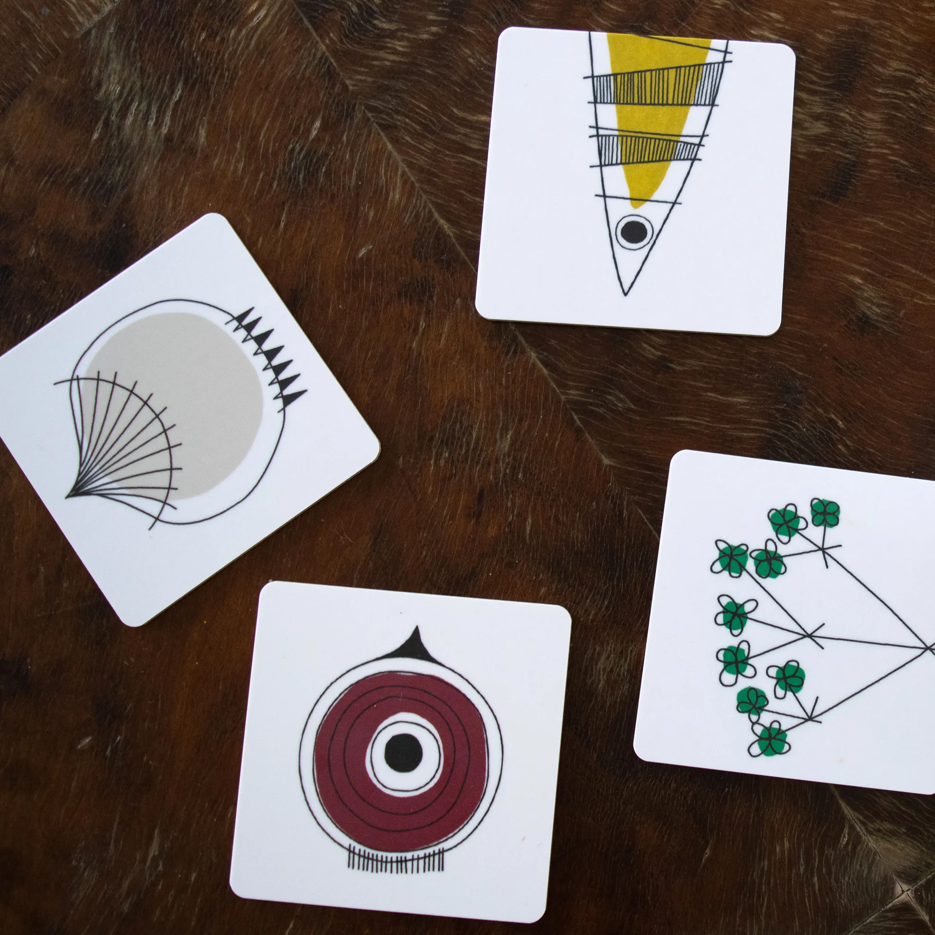 Picknick glasunderlägg 4-pack, Blå-multi Almedahls