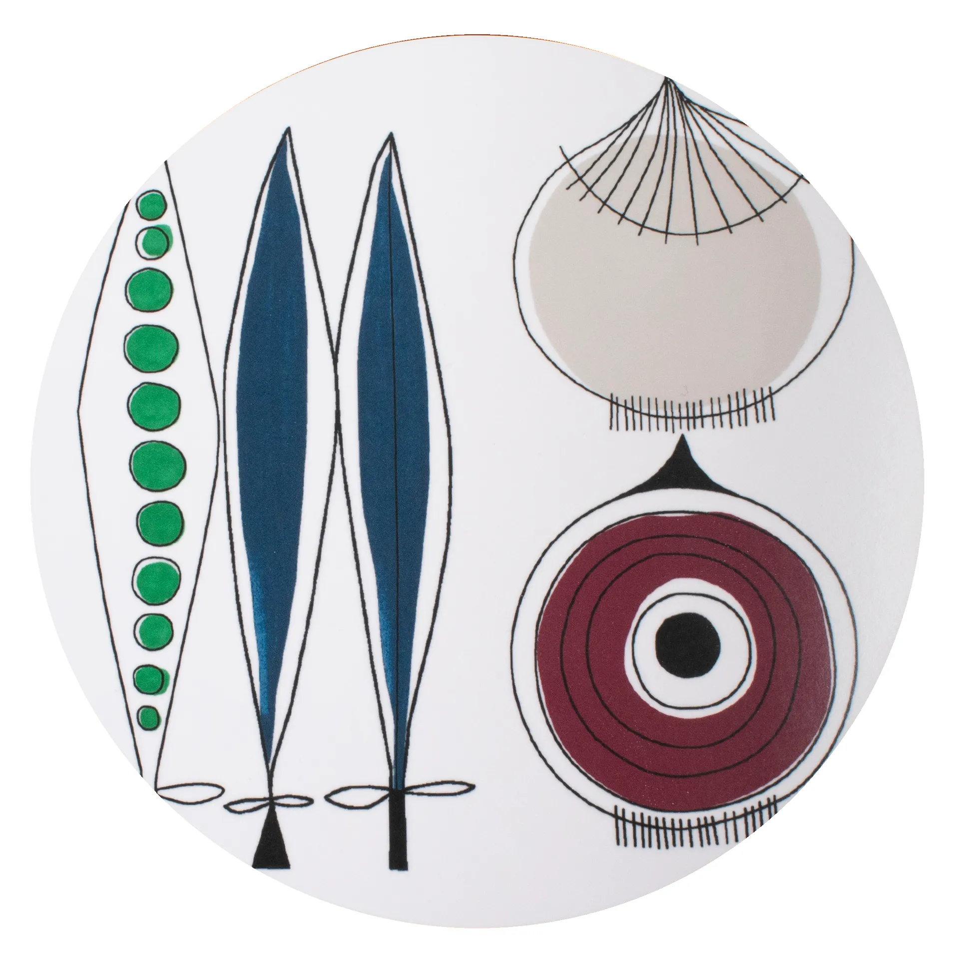 Picknick grytunderlägg lök Ø21 cm, Blå-multi Almedahls