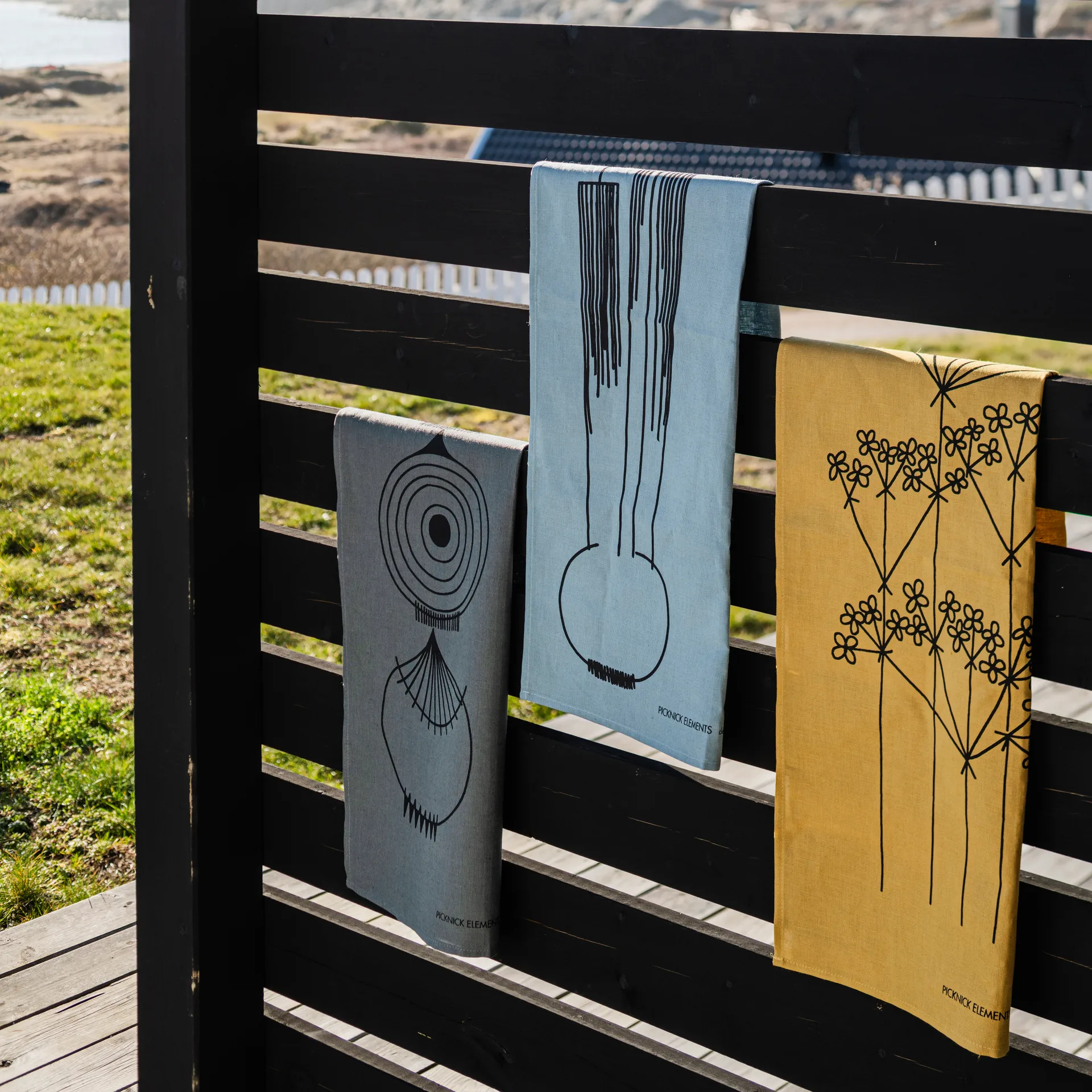 Picknick kökshandduk, Blå Almedahls