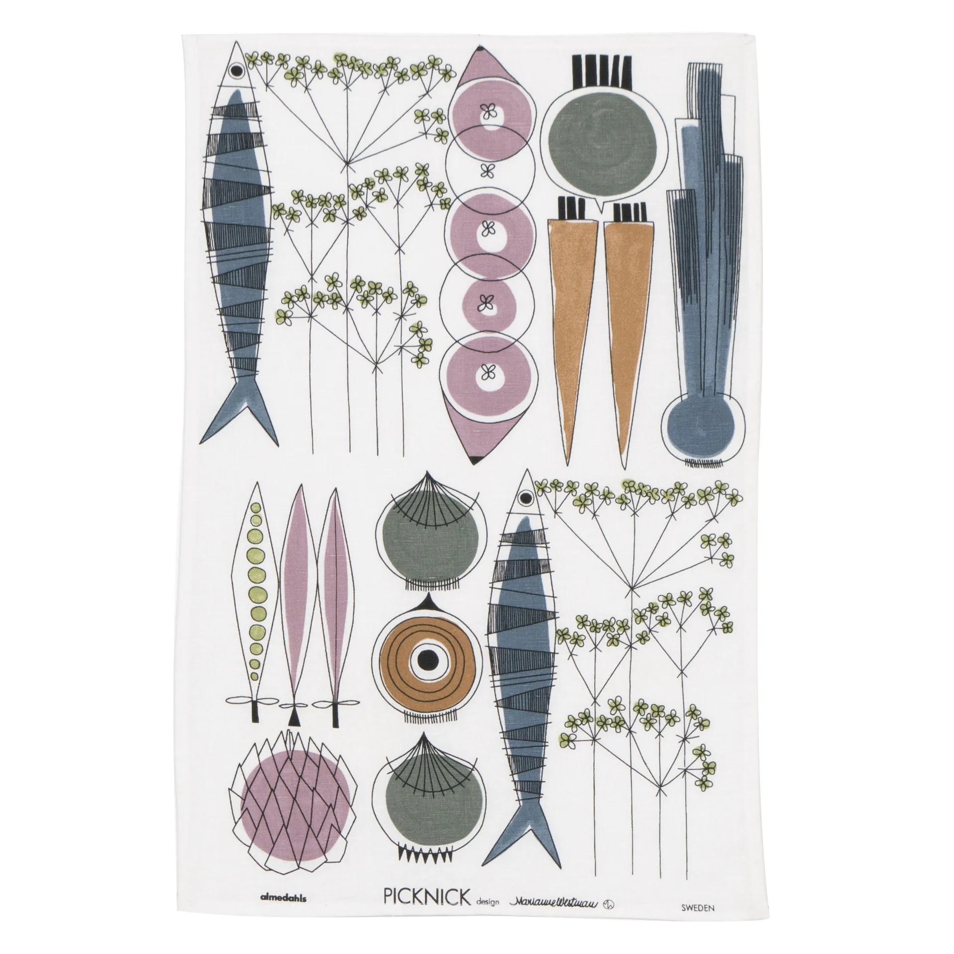 Picknick kökshandduk, pastell Almedahls