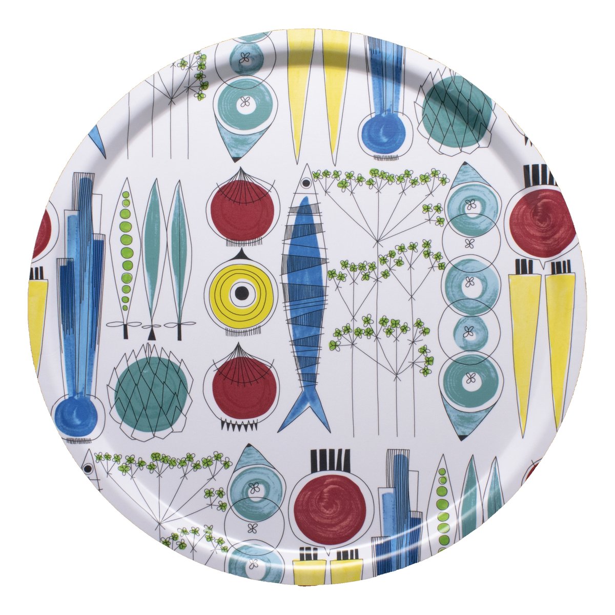 Almedahls Picknick rund bricka 38 cm Multi | Skandinavisk Design | Brickor | Multi