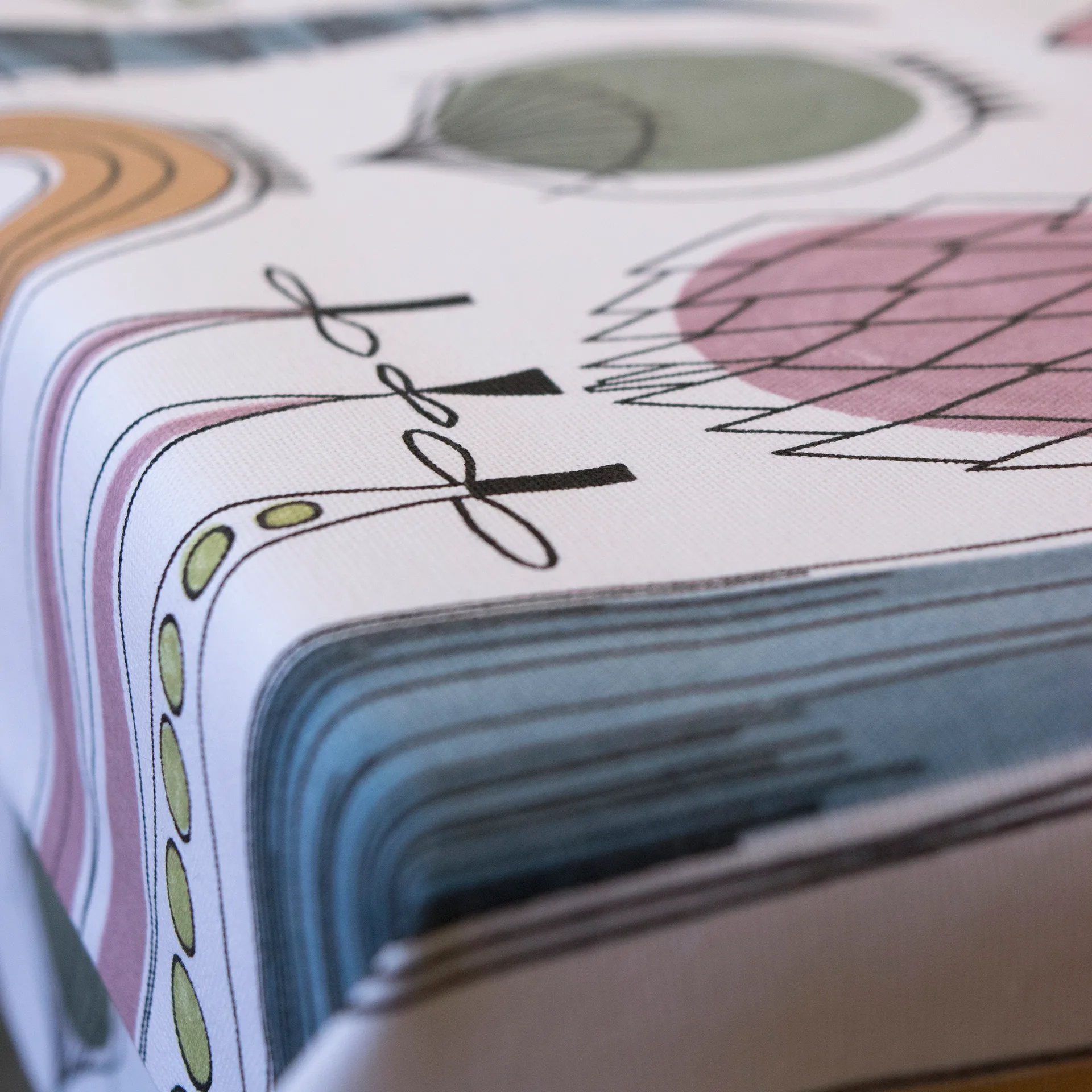 Picknick vaxduk, blå-rosa Almedahls