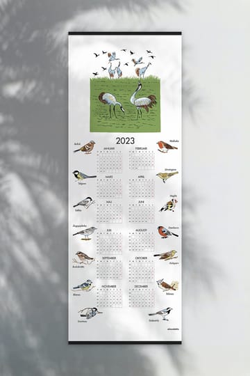 Svenska fåglar kalender 2023 - 35x90 cm - Almedahls