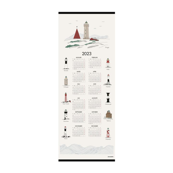 Svenska fyrar kalender 2023, 35x90 cm Almedahls