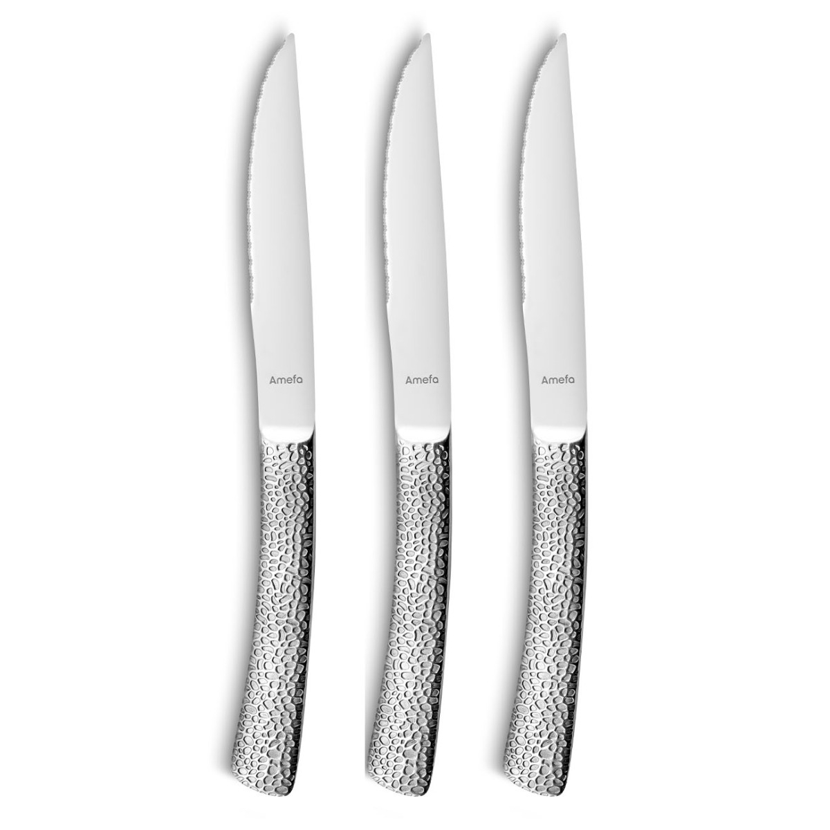 Amefa Bongo grillkniv 3-pack Rostfritt stål | Skandinavisk Design | Matbestick | Silverfärgad