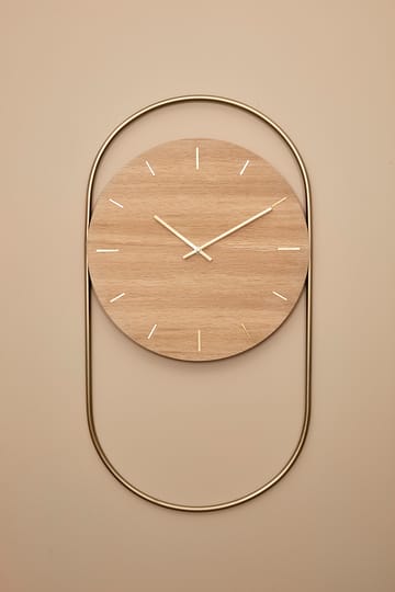 A-Wall väggklocka 41x76 cm - Oak-brass - Andersen Furniture