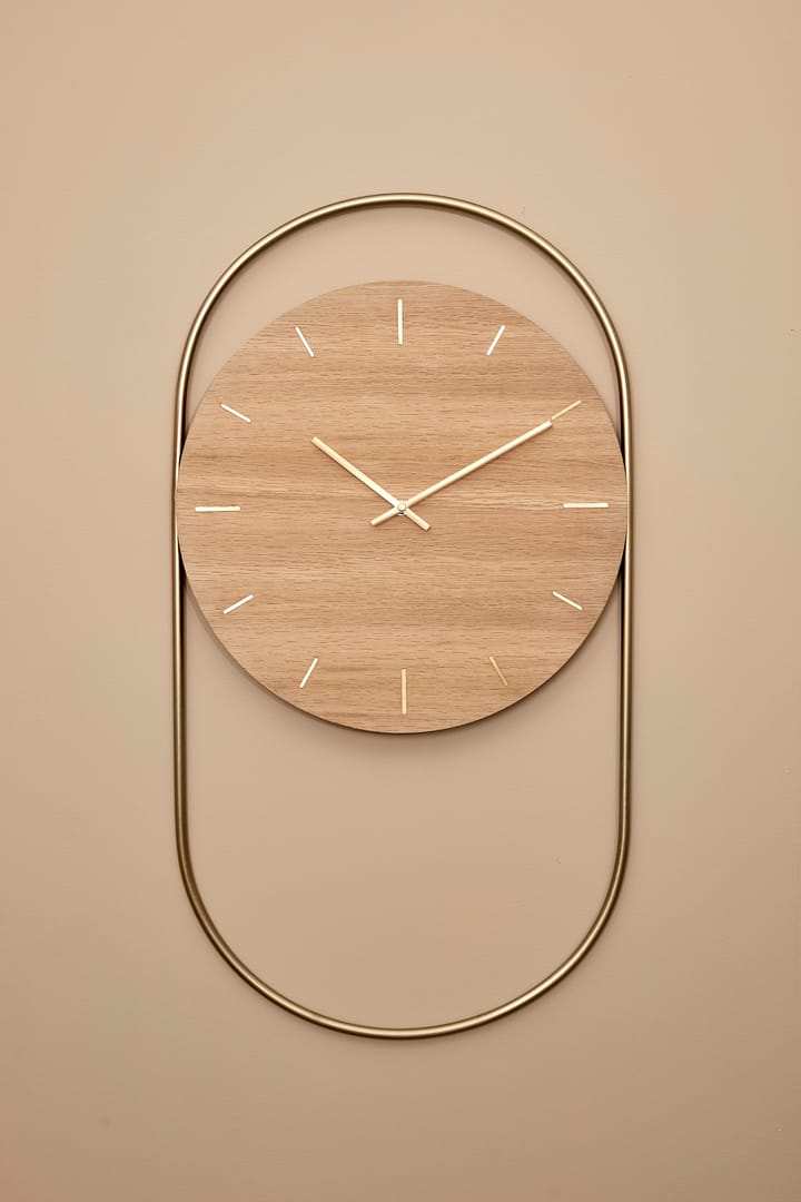 A-Wall väggklocka 41x76 cm - Oak-brass - Andersen Furniture