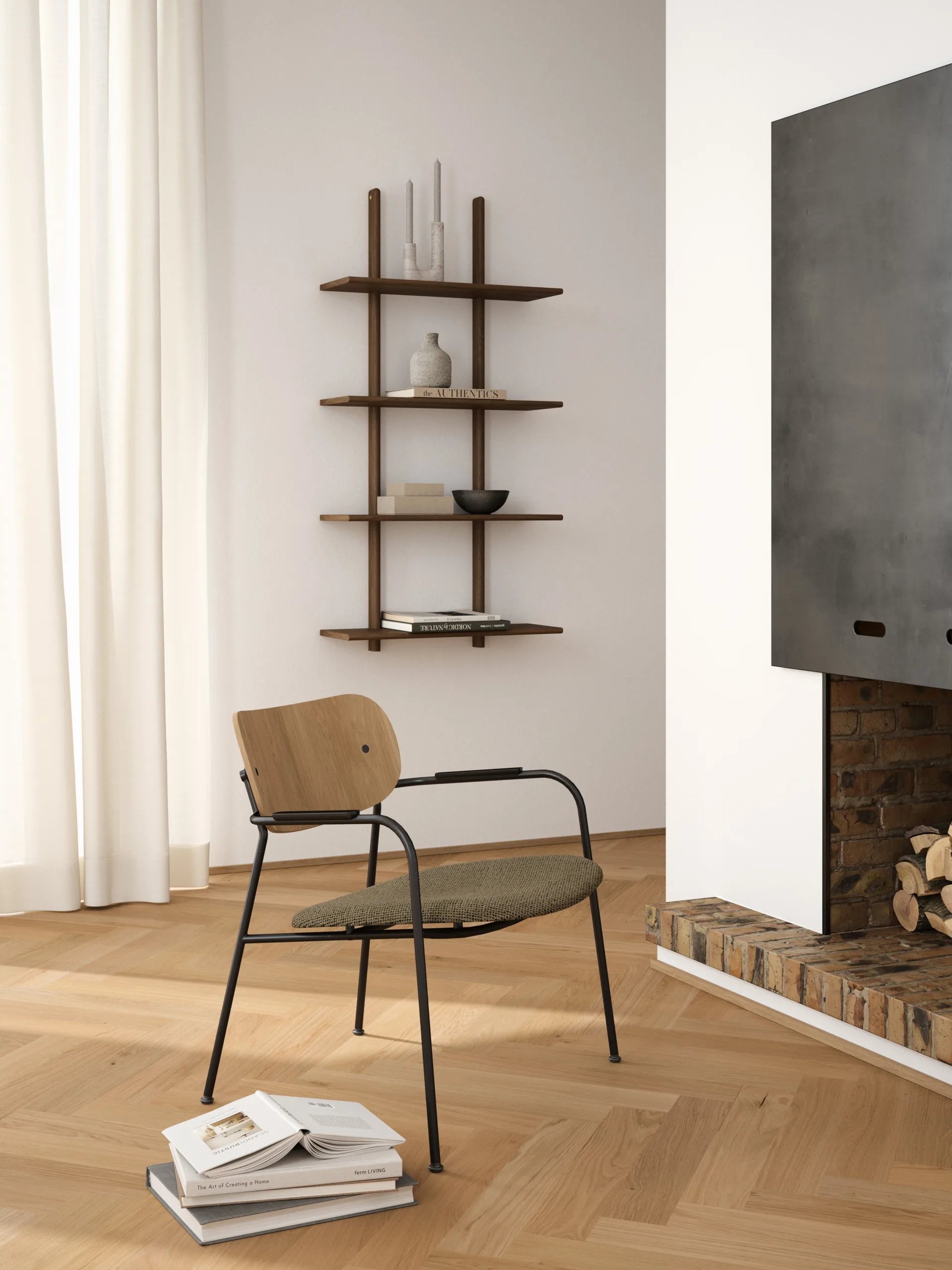Essence vägghylla, Smoked Oiled Oak, 70x25x140 cm Andersen Furniture