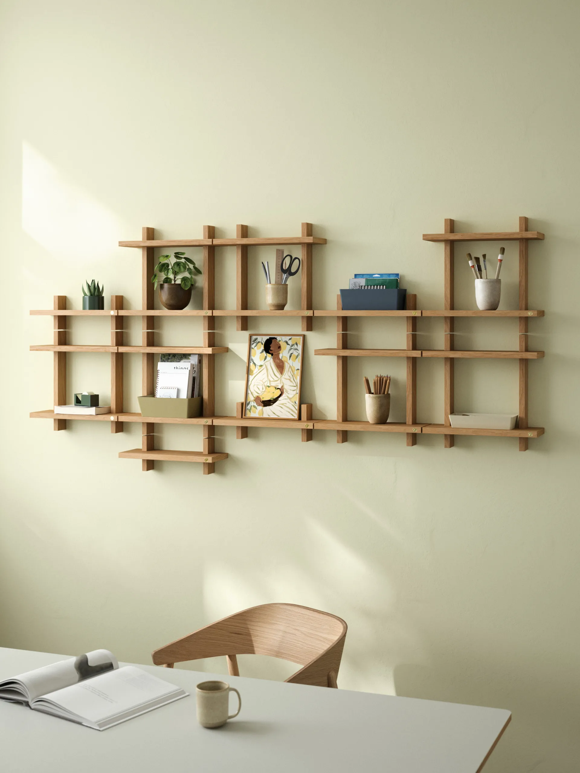 Treat vägghylla dubbel, Oiled Nature Oak, 34x12x34 cm Andersen Furniture