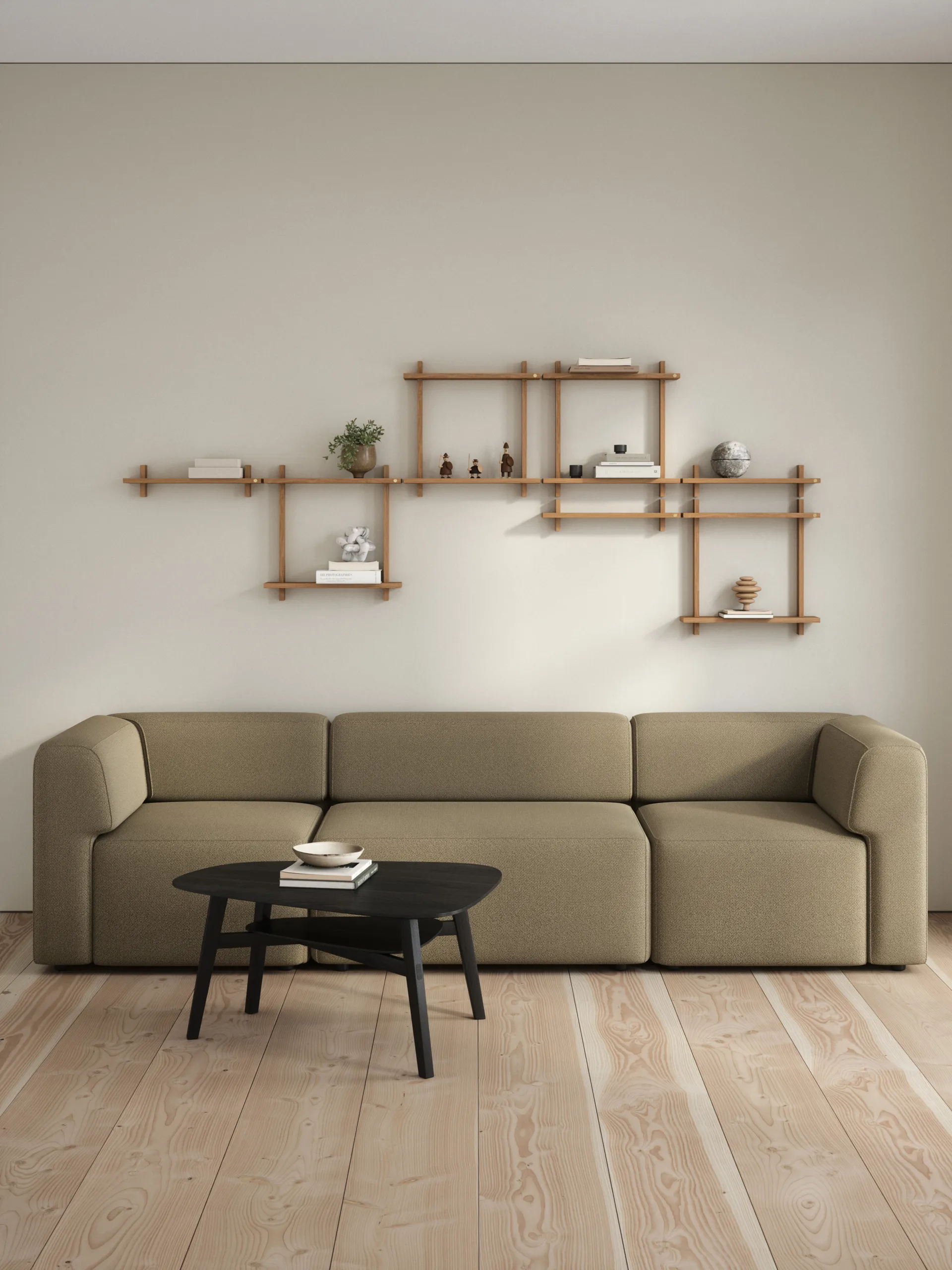 Treat vägghylla dubbel, Oiled Nature Oak, 50x12x50 cm Andersen Furniture