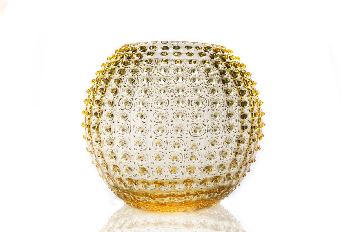 Anna Von Lipa Hobnail Globe vas 24 cm Citron | Skandinavisk Design | Vaser | Gul