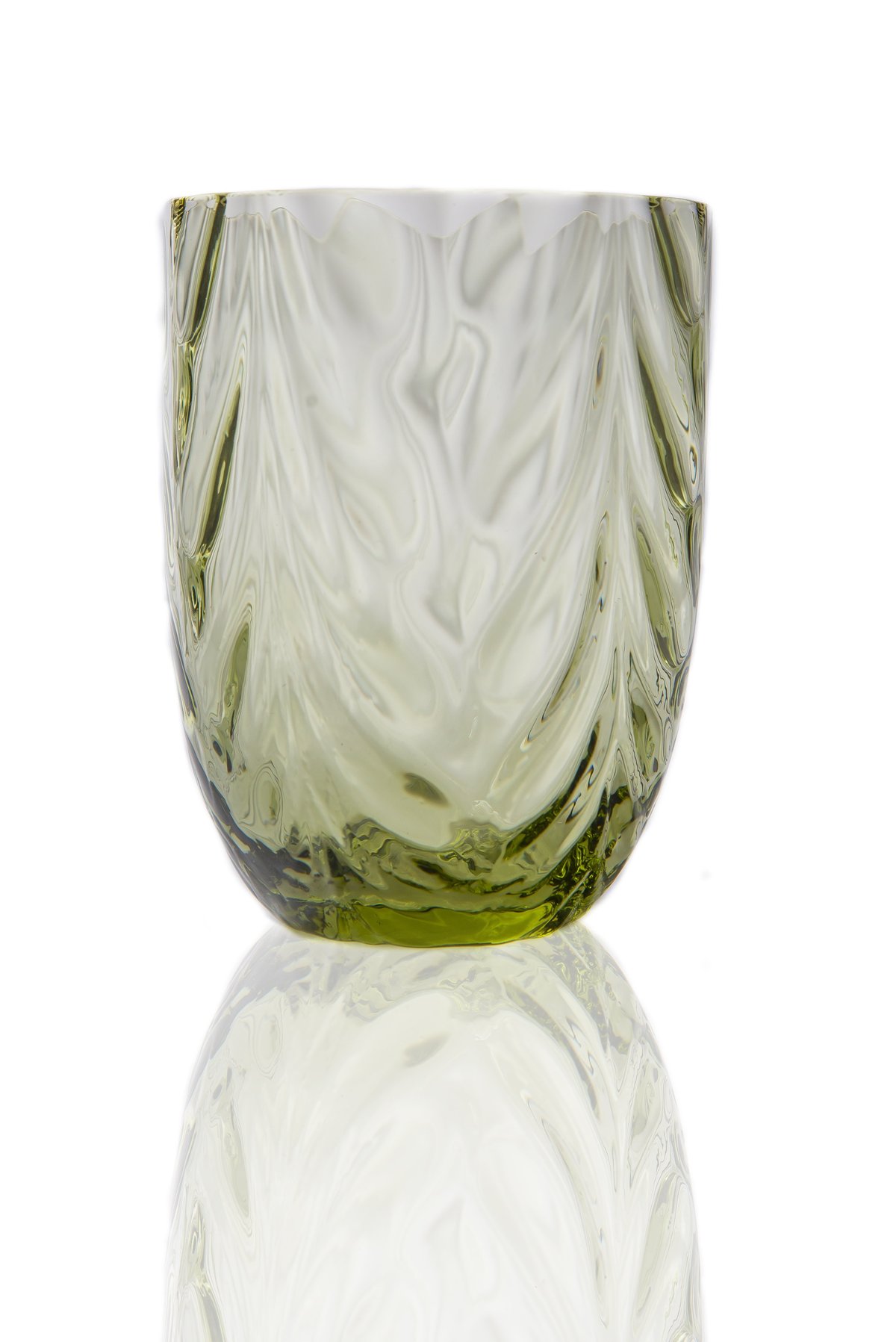 Anna Von Lipa Wave dricksglas 25 cl Olivegreen | Skandinavisk Design | Dricksglas | Grön