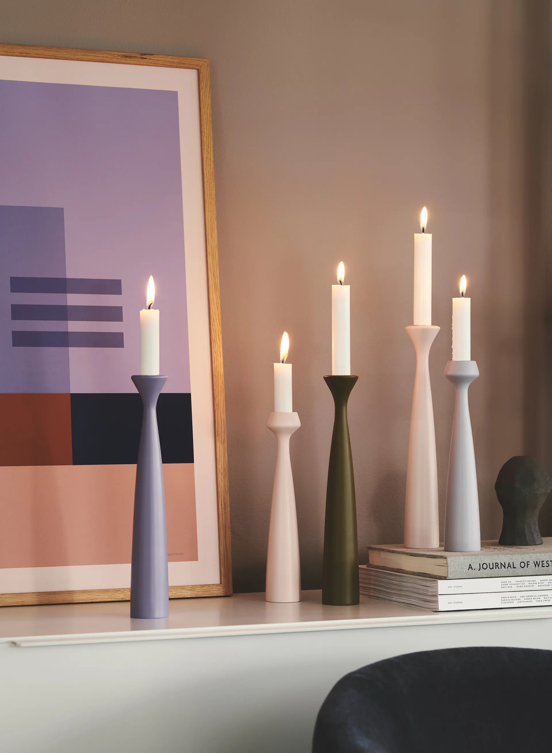 Blossom Rose ljusstake 29 cm, Lavender Applicata