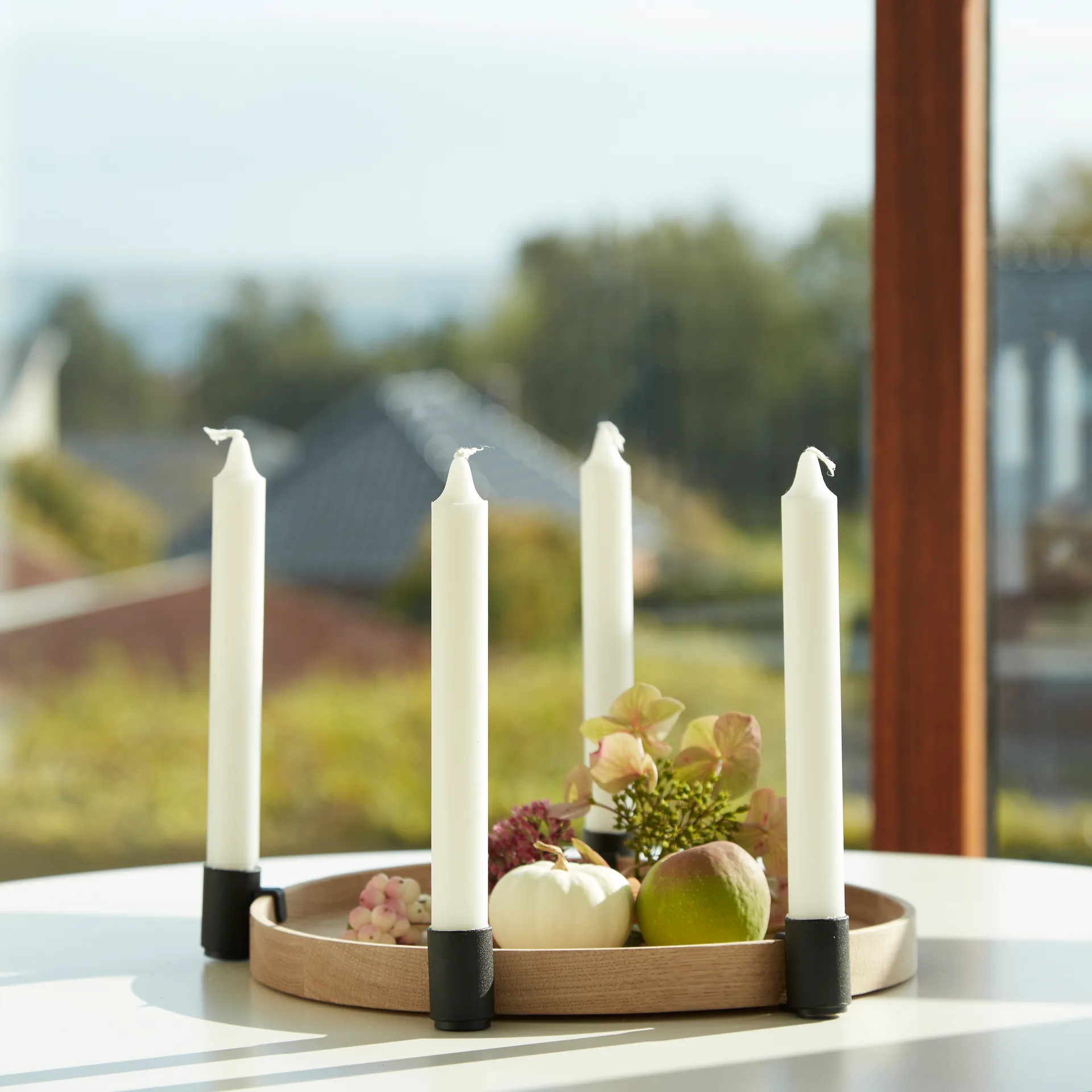 Luna adventsljusstake, Ek-svart Applicata