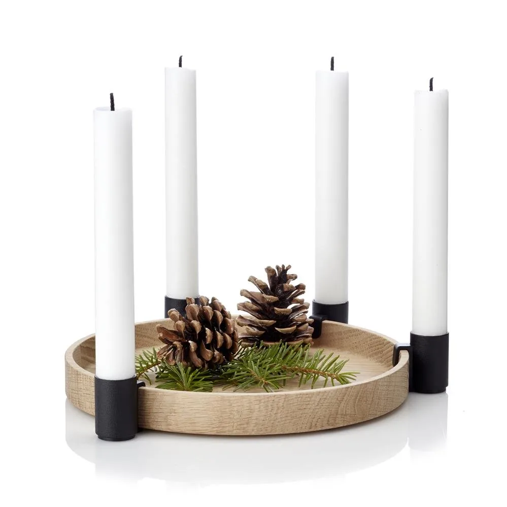 Luna adventsljusstake, Ek-svart Applicata