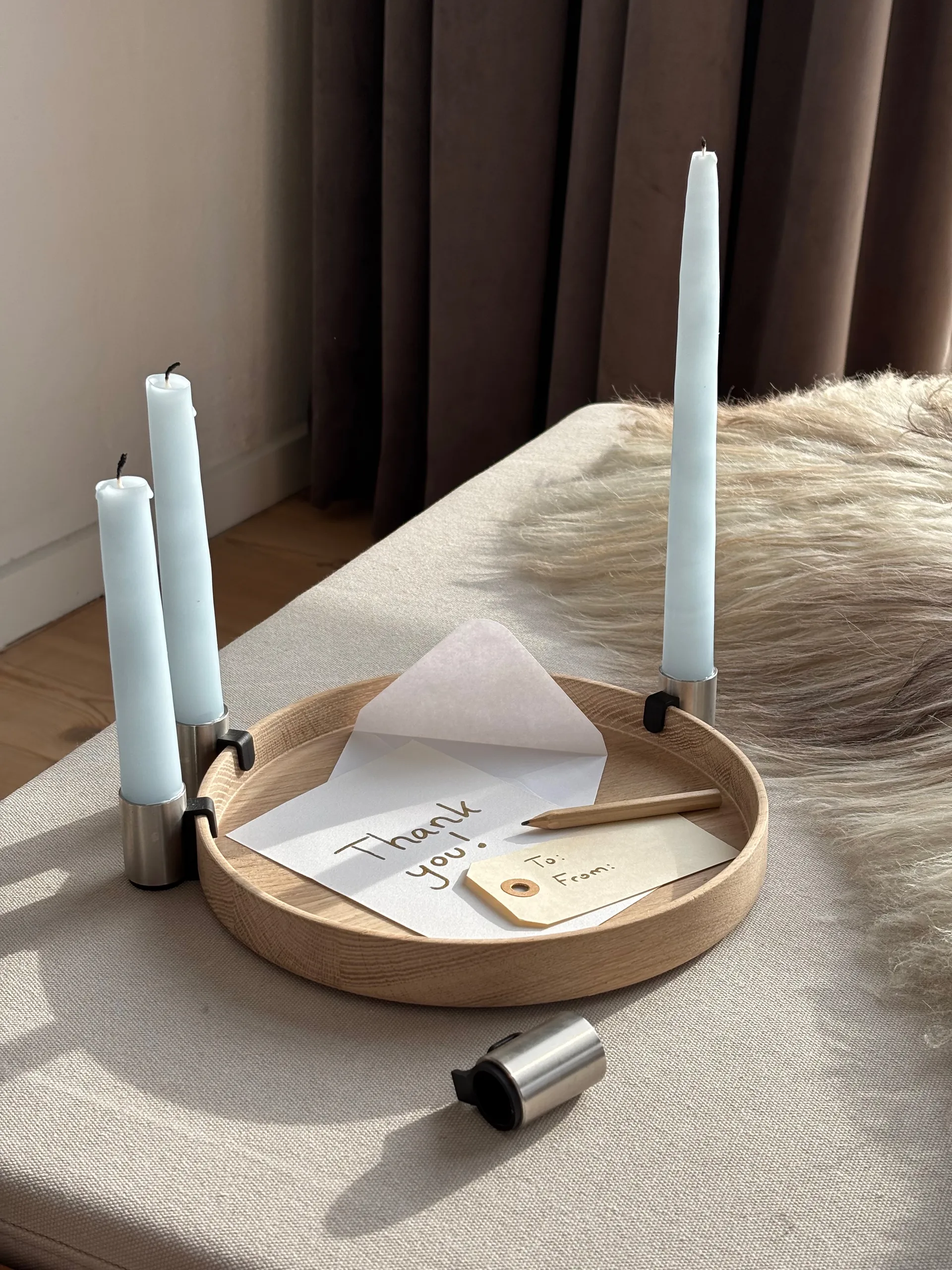 Luna ljusstake Ø27 cm, Ek-stål Applicata