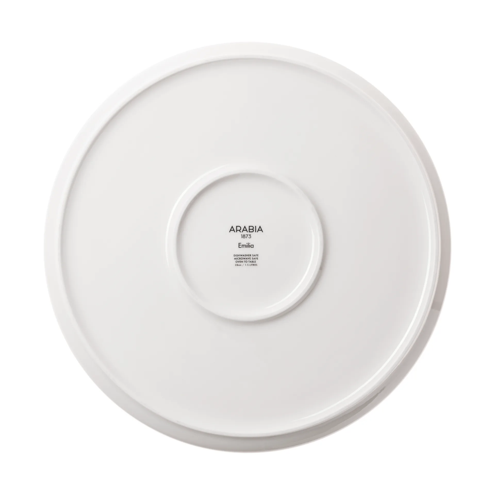 Emilia pajform Ø28 cm, Svart-vit Arabia