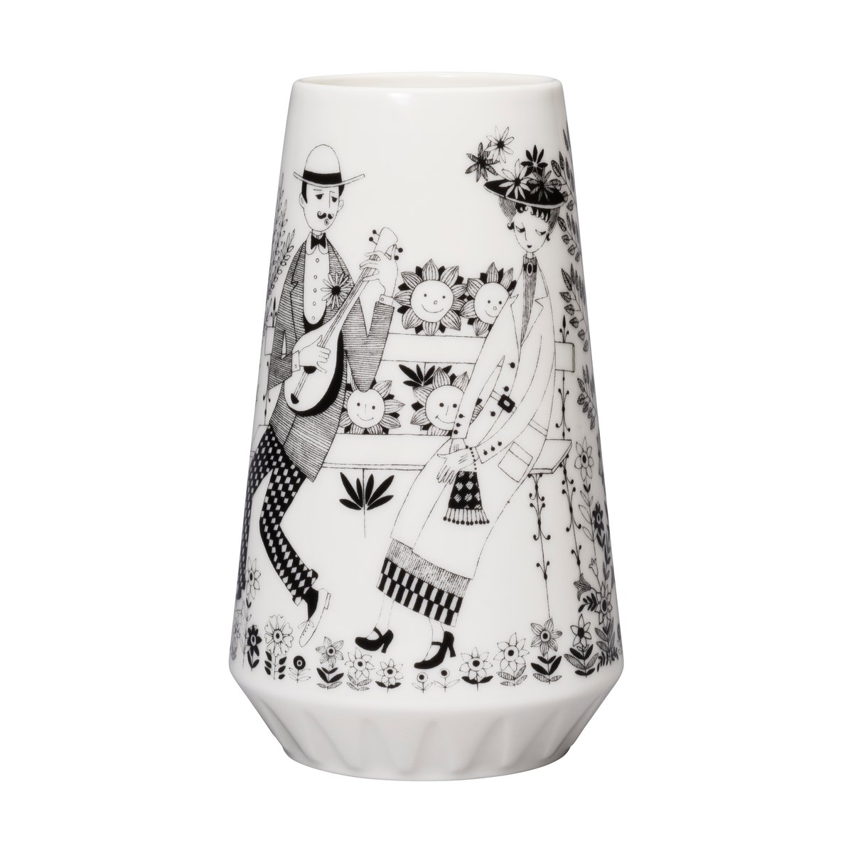 Arabia Emilia vas 19 cm Svart-vit | Skandinavisk Design | Vaser | Svart
