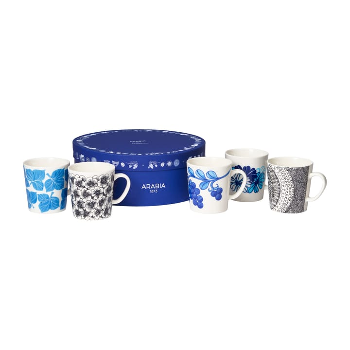 Esteri Tomula Arabia mixset mugg 30 cl 5 delar, Blå-svart Arabia