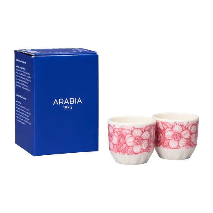 Huvila äggkopp 2-pack - Rosa-vit - Arabia