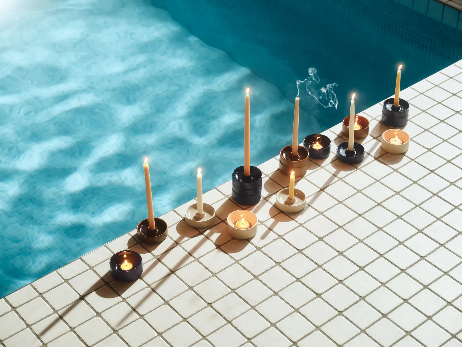 Kirnu ljusstake Ø11x3,5 cm, Blå Arabia