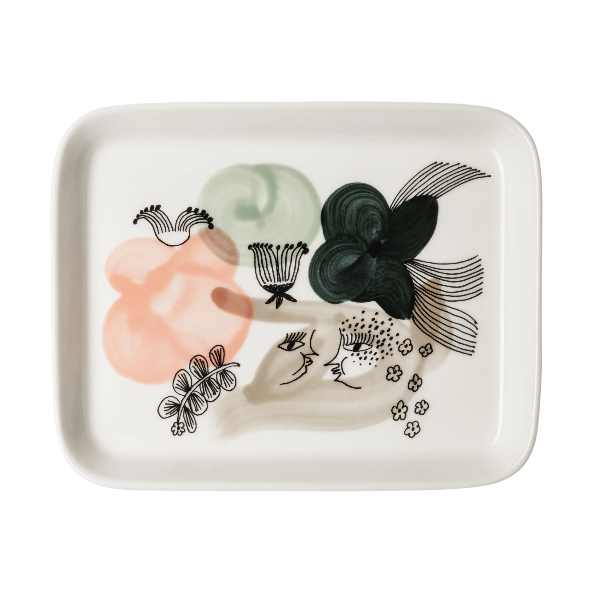 Kukkamaa tallrik 15x19 cm, Grön Arabia