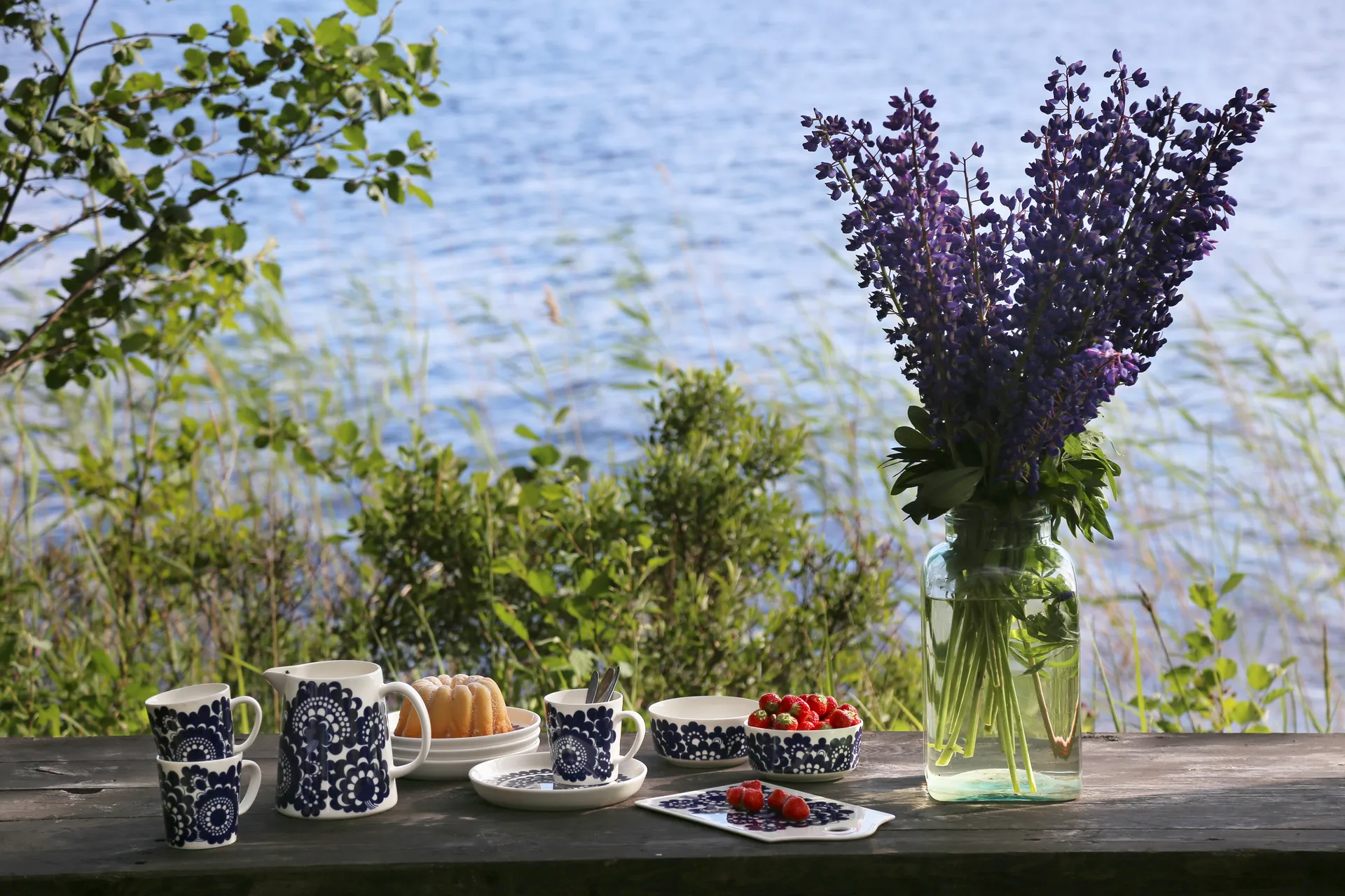 Pastoraali & Esteri Arabia mixset mugg 2 delar, Blå Arabia