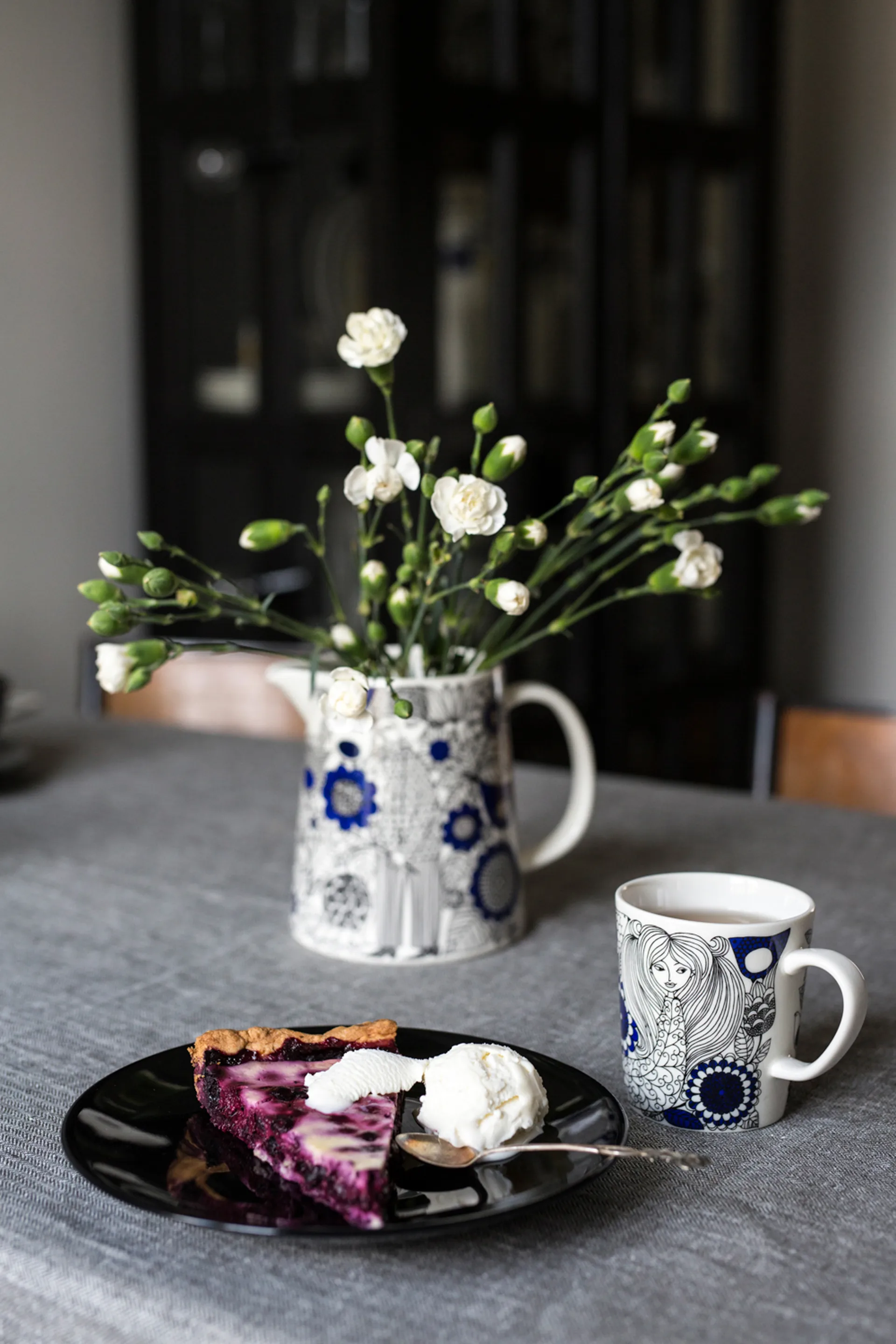 Pastoraali mugg 30 cl och tallrik Ø19 cm, Blå Arabia