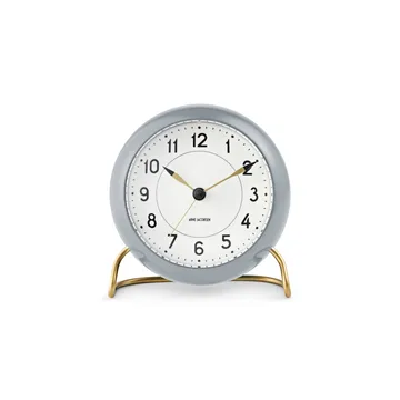 AJ Station bordsur 12 cm - grå-vit - Arne Jacobsen Clocks