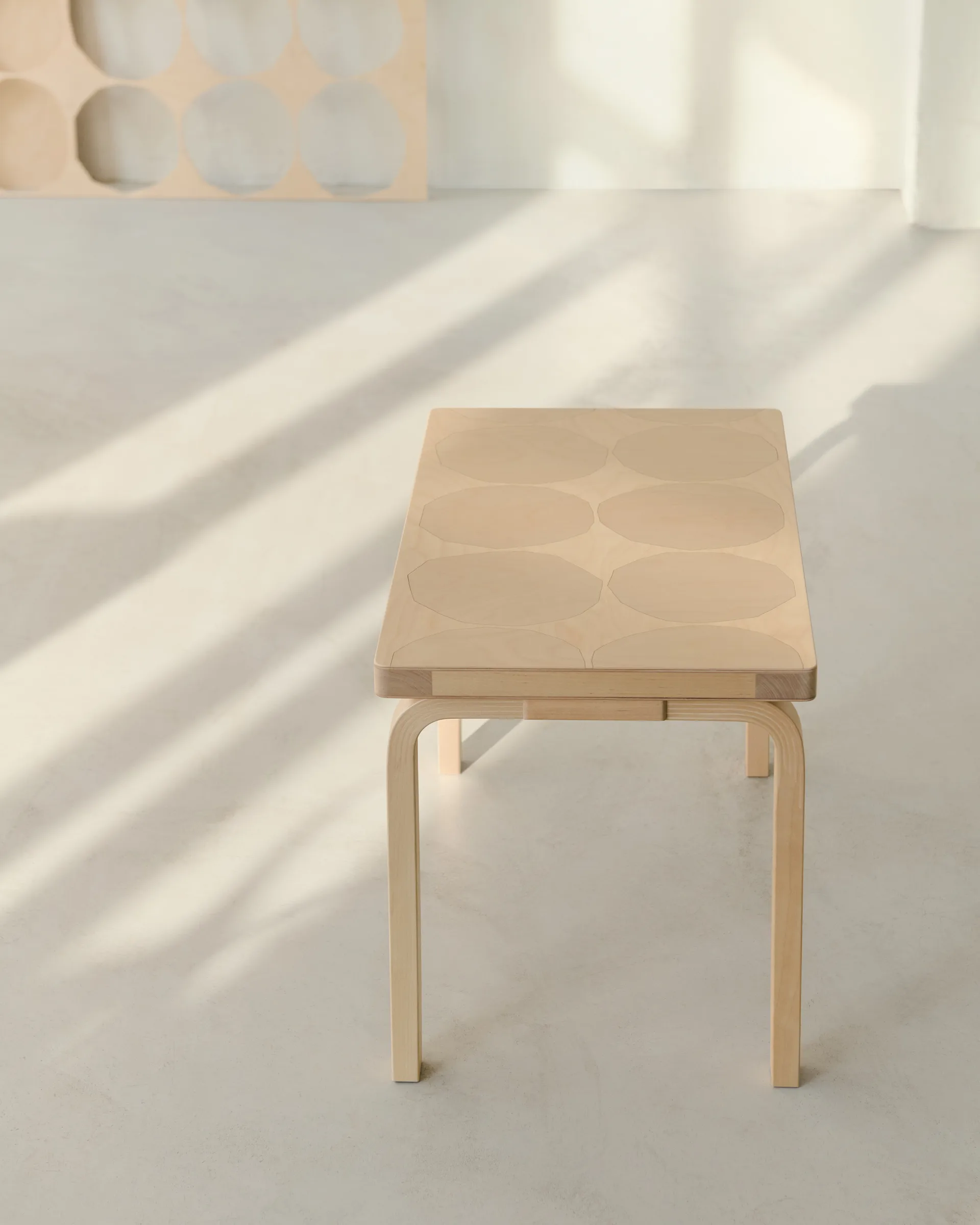 Artek + Marimekko Bench 153B Kivet bänk, Björk Artek