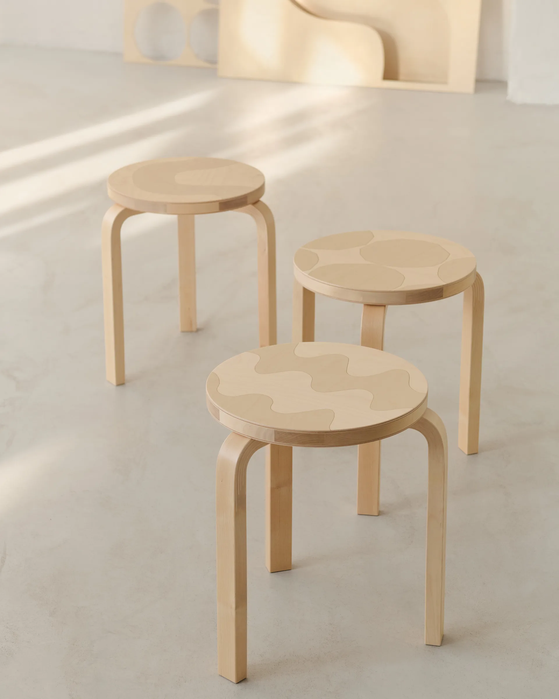 Artek + Marimekko Stool 60 Lokki pall, Björk Artek