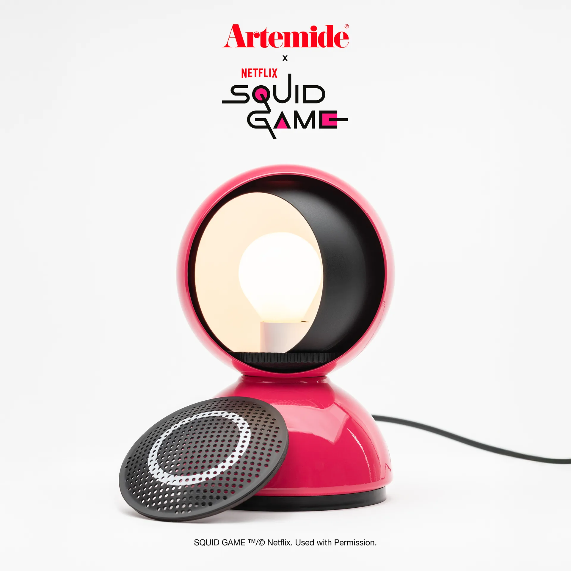 Eclisse x Squid Game bordslampa Special Edition, Guard pink Artemide