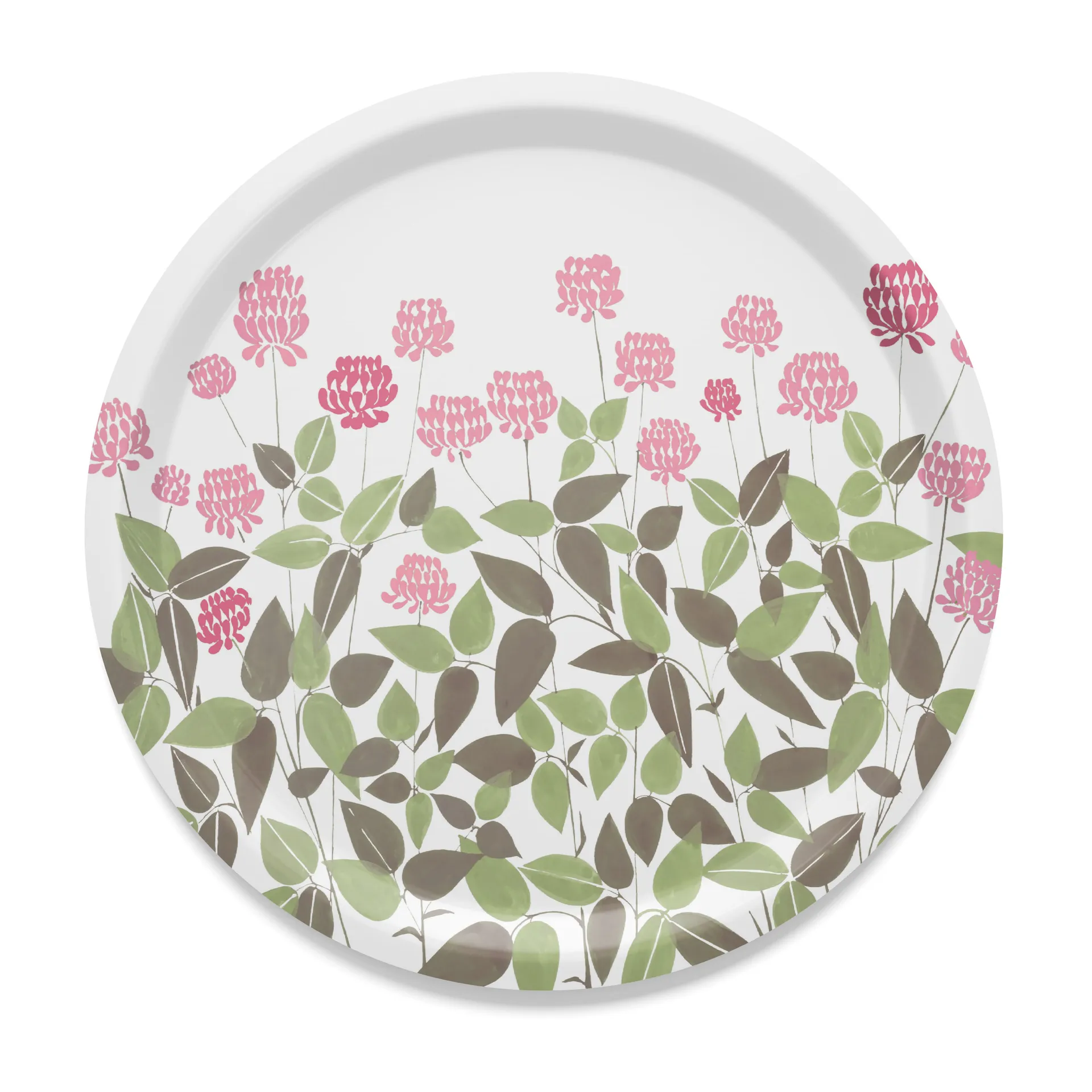 Ängsmark bricka Ø31 cm, Grön-rosa Arvidssons Textil