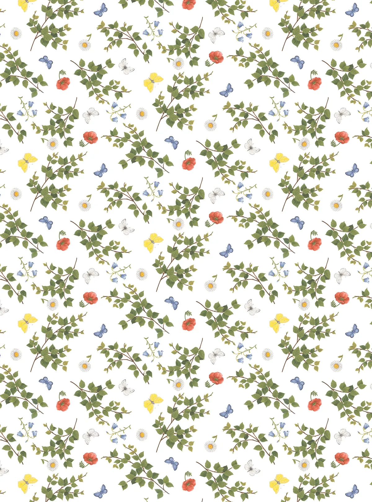 Arvidssons Textil Björkäng tyg Grön-multi