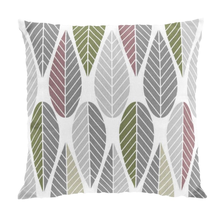 Blader kuddfodral - rosa-grå-grön - Arvidssons Textil