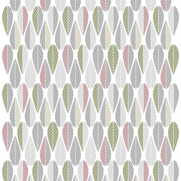 Blader tyg - rosa-grå-grön - Arvidssons Textil
