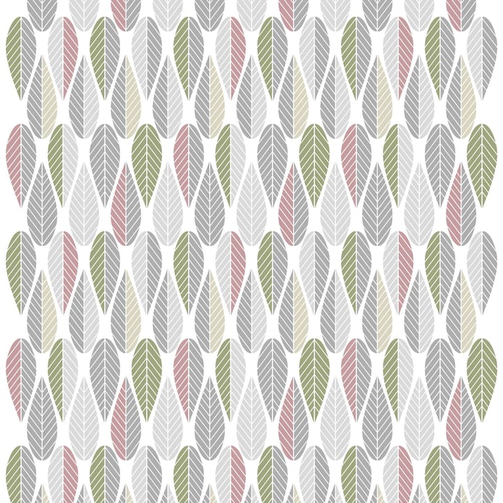 Blader tyg - rosa-grå-grön - Arvidssons Textil