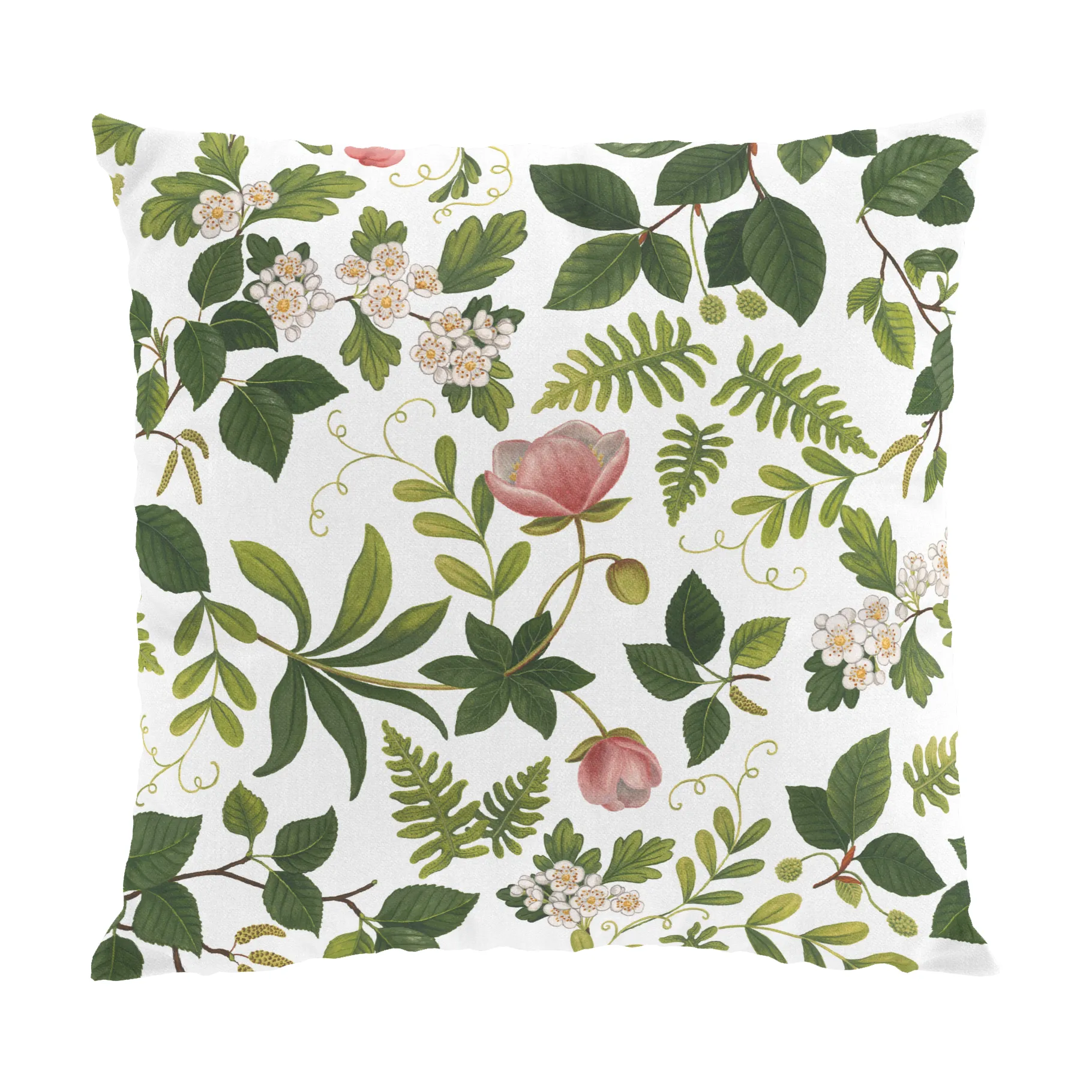 Blomsterlund kuddfodral 47x47 cm, Grön Arvidssons Textil