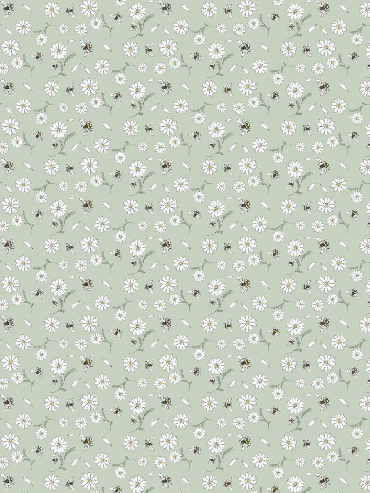 Arvidssons Textil Blomstersurr tyg Grön