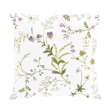 Blomsteryra kuddfodral 47x47 cm - Grön - Arvidssons Textil
