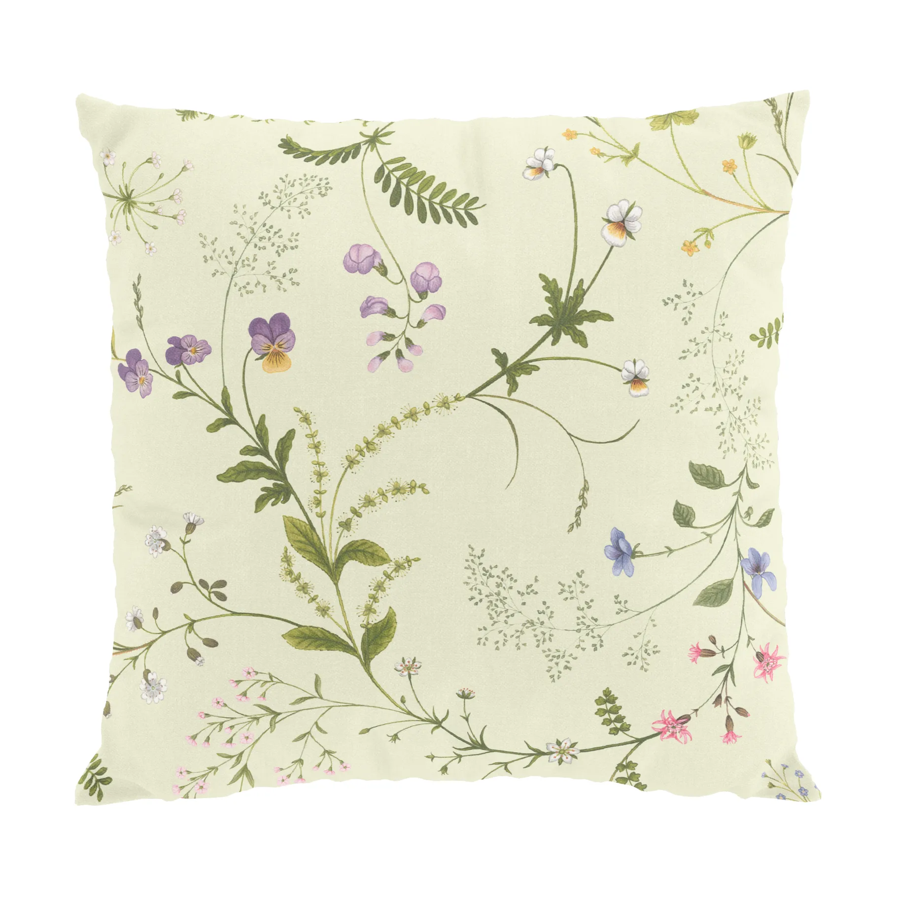 Blomsteryra kuddfodral 47x47 cm, Gul Arvidssons Textil