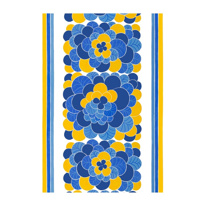 Cirrus tyg - Blå-gul - Arvidssons Textil