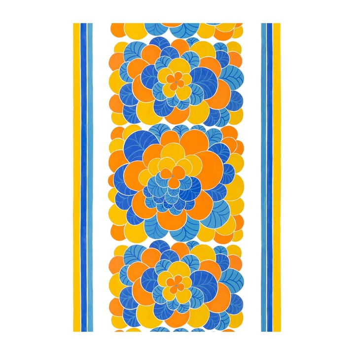 Cirrus tyg - Orange-blå - Arvidssons Textil