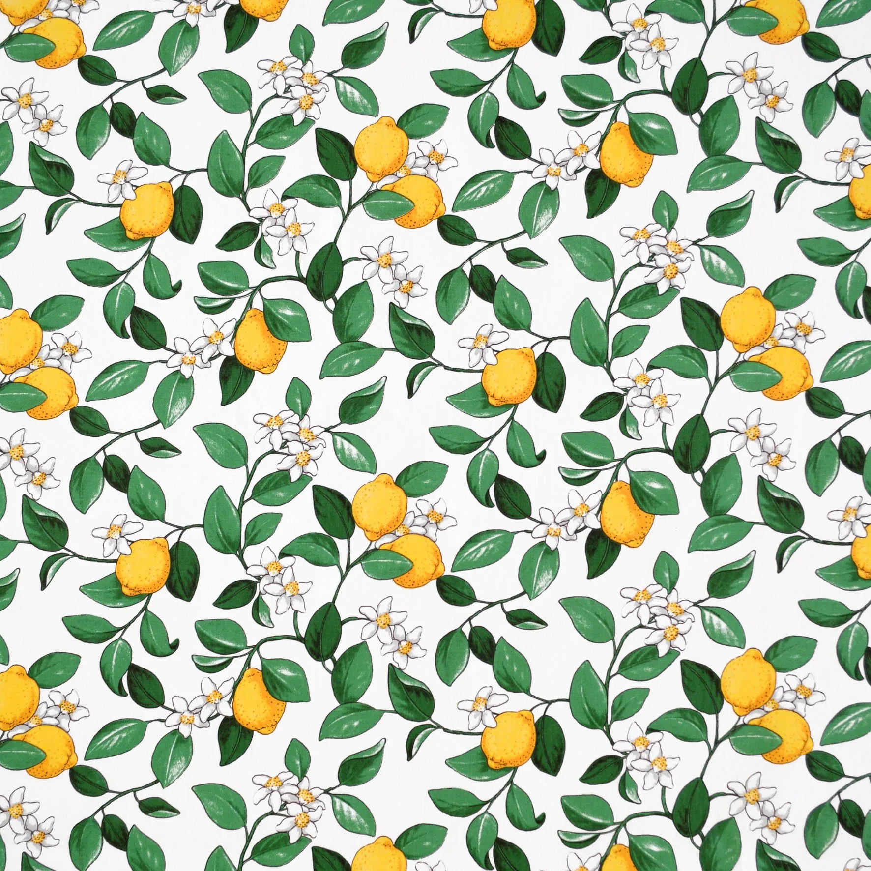 Citronlycka tyg, vit Arvidssons Textil