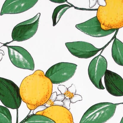 Citronlycka tyg, vit Arvidssons Textil