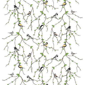 Fågelfest tyg - multi - Arvidssons Textil